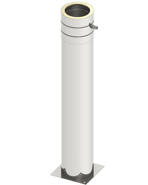 Teleskopstütze 60 - 1115mm mit Teleskopkopf und Kondensatablauf seitlich, doppelwandig